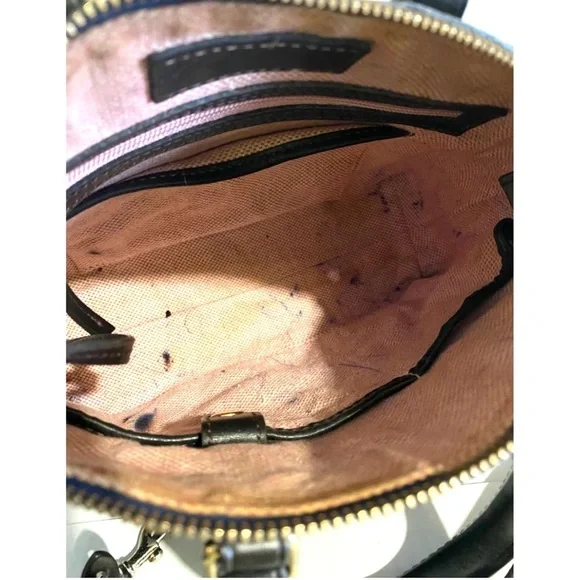 Dooney bourke Elegant navy blue black leather crossbody Handbag - Picture 6 of 8